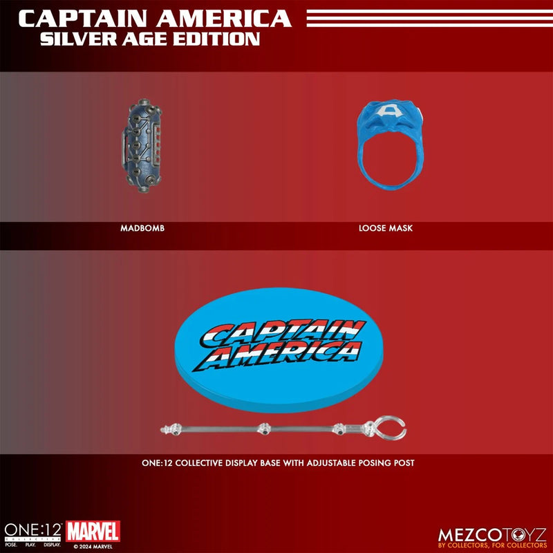 Load image into Gallery viewer, Mezco Toyz - One 12 Captain America (Silver Age Edition)
