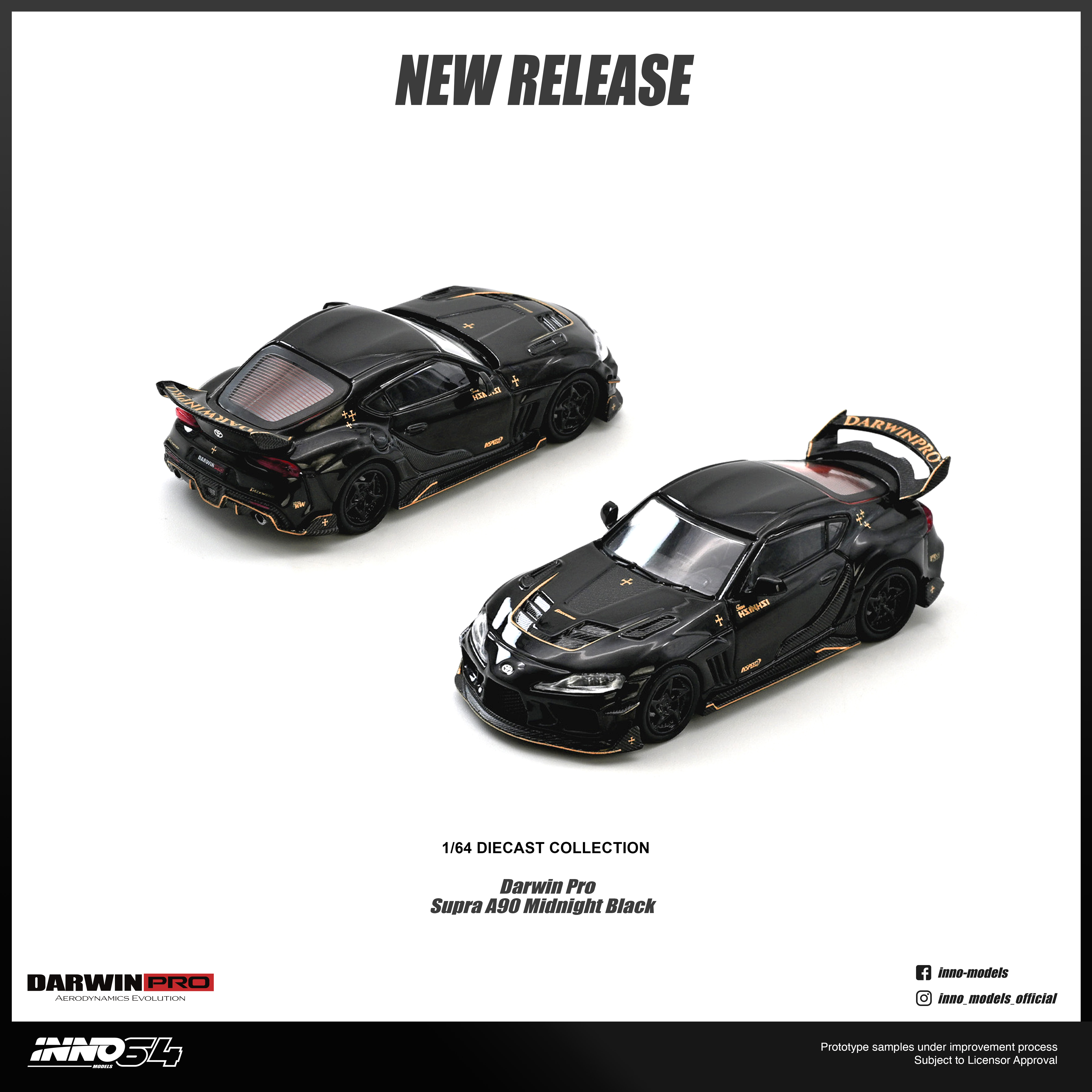 INNO64 - Darwin Pro Supra A90 (Gloss Black) 1/64 Scale Diecast