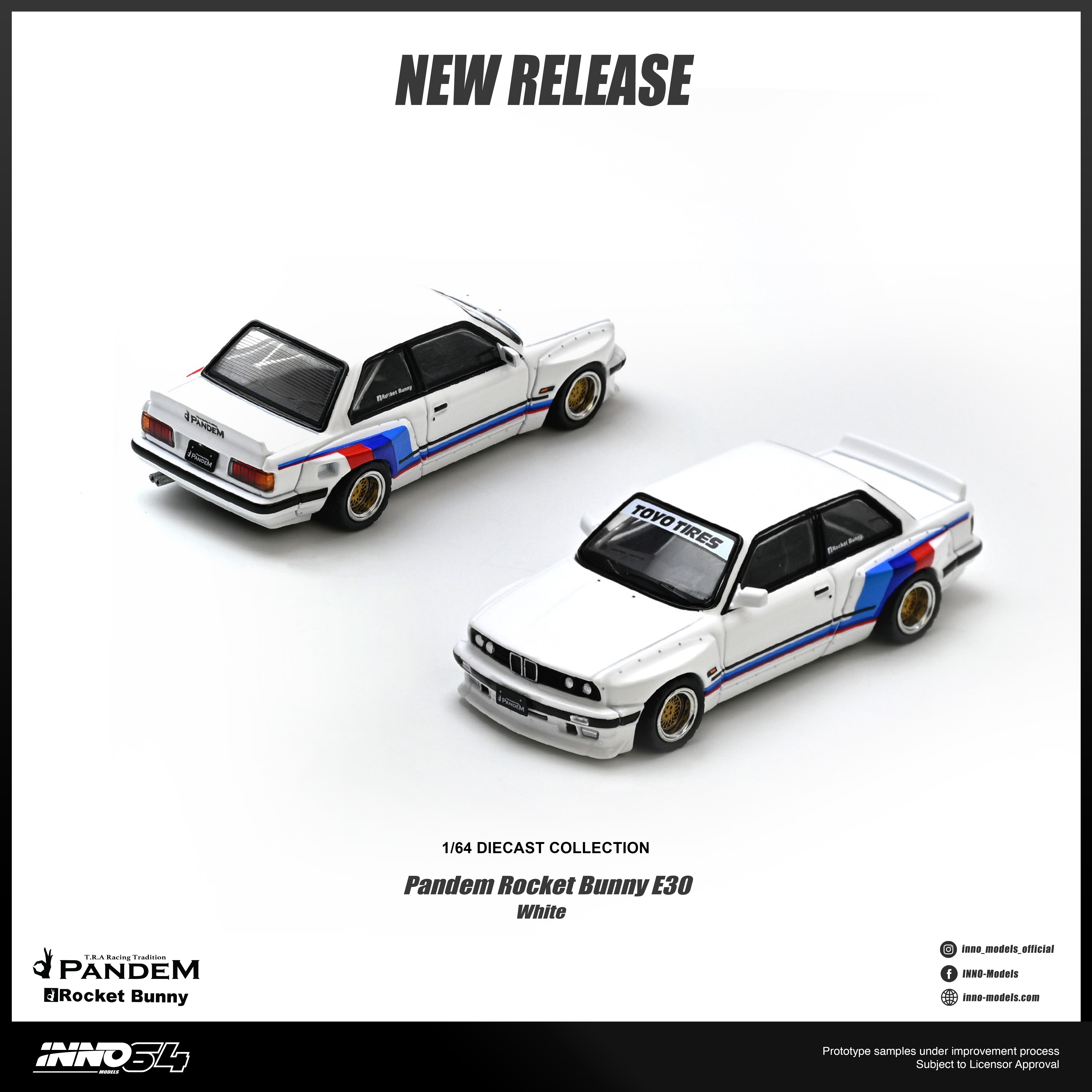 INNO64 - Pandem Rocket Bunny E30 (White) 1/64 Scale Diecast Model