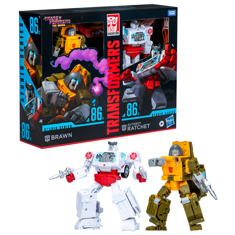 Load image into Gallery viewer, Transformers Studio Series 86 - The Transformers: The Movie Brawn & Autobot Ratchet Deluxe Set
