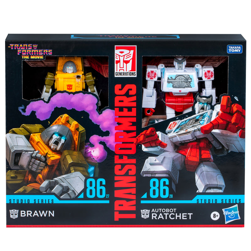 Load image into Gallery viewer, Transformers Studio Series 86 - The Transformers: The Movie Brawn & Autobot Ratchet Deluxe Set