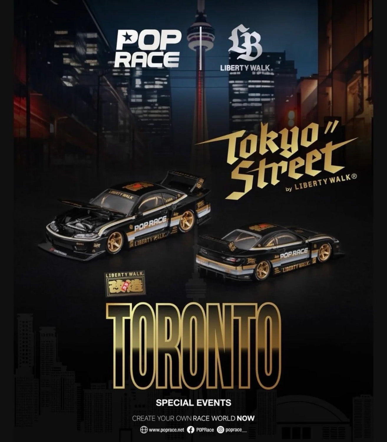 Pop Race - LB Super Silhouette Nissan Silvia S15 (Black) (Canadian