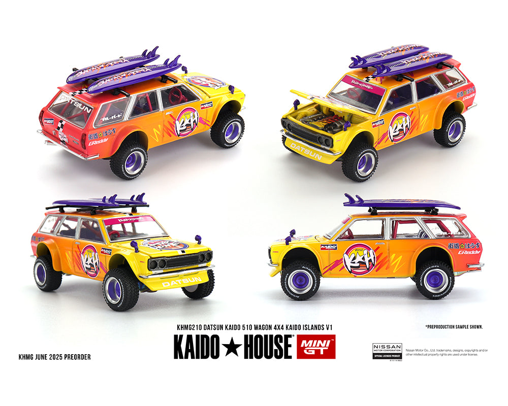 Nissan Kaido House DATSUN 510 WAGON 3台 Kaido House - Kaido House x Mini GT - Datsun KAIDO 510 Wagon 4x4