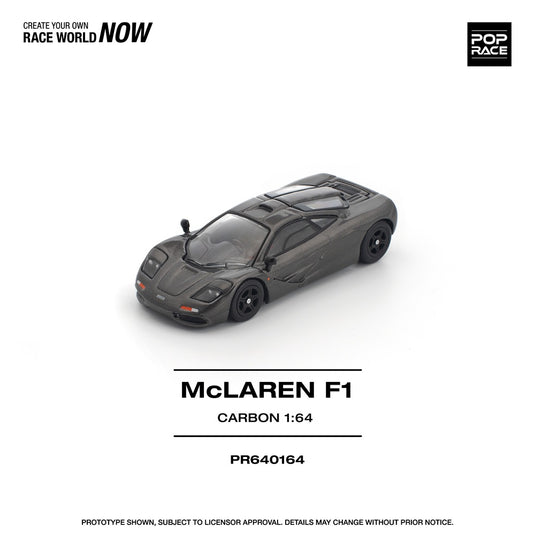 Pop Race - McLaren F1 (Carbon) 1/64 Scale Diecast Model Car