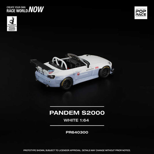 Pop Race - Pandem S2000 (White) 1/64 Scale Diecast Model Car