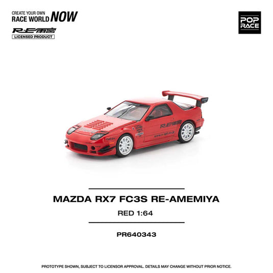 Pop Race - Mazda RX7 FC3S Re-Amemiya (Red) 1/64 Scale Diecast Model Car