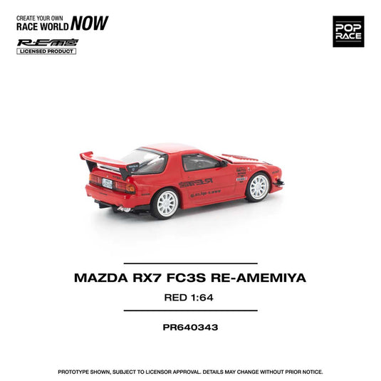 Pop Race - Mazda RX7 FC3S Re-Amemiya (Red) 1/64 Scale Diecast Model Car