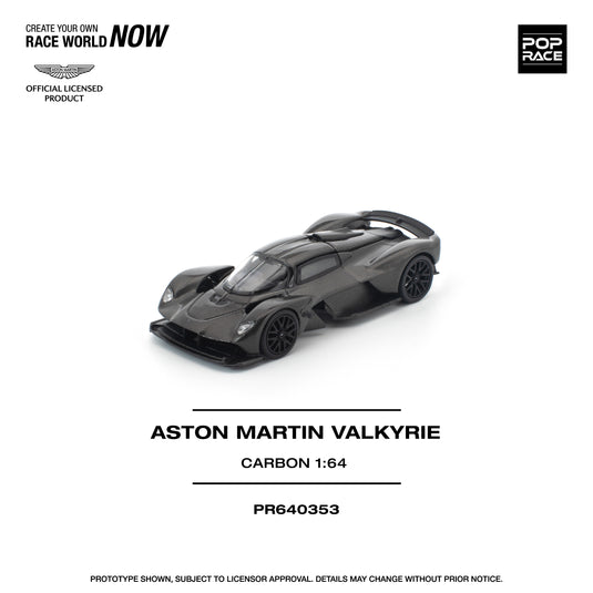 Pop Race - Aston Martin Valkyrie (Carbon) 1/64 Scale Diecast Model Car