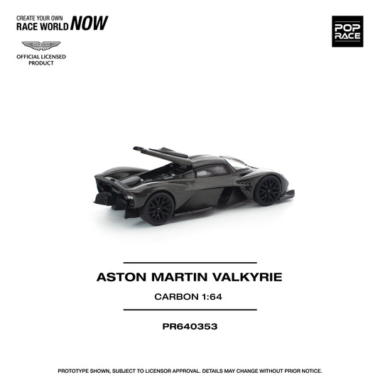 Pop Race - Aston Martin Valkyrie (Carbon) 1/64 Scale Diecast Model Car