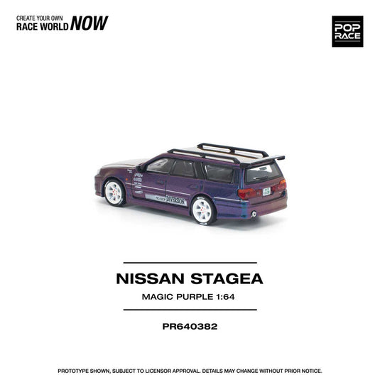Pop Race - Nissan Stagea (Magic Purple) 1/64 Scale Diecast Model Car