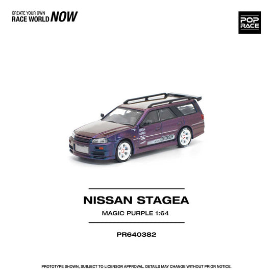 Pop Race - Nissan Stagea (Magic Purple) 1/64 Scale Diecast Model Car