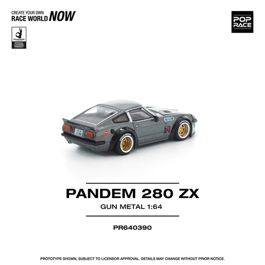 Pop Race - Pandem 280ZX (Gun Metal) 1/64 Scale Diecast Model Car