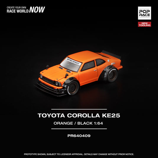 Pop Race - Toyota Corolla KE25 (Orange) 1/64 Scale Diecast Model Car