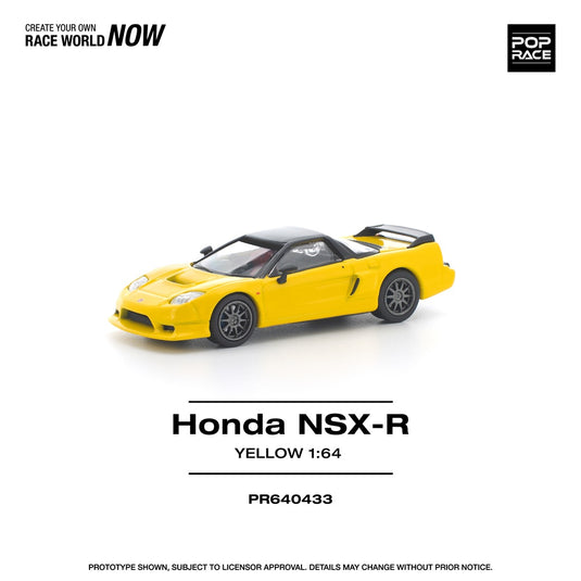 Pop Race - Honda NSX-R (Yellow) 1/64 Scale Diecast Model Car