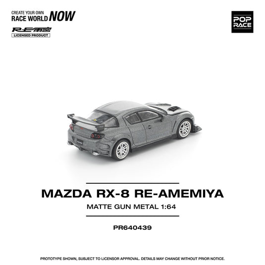 Pop Race - Mazda RX-8 Re-Amemya (Gun Metal) 1/64 Scale Diecast Model Car