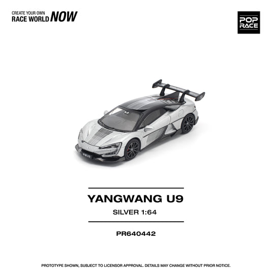 Pop Race - Yangwang U9 (Silver) 1/64 Scale Diecast Model Car