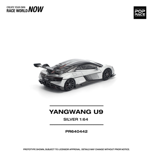 Pop Race - Yangwang U9 (Silver) 1/64 Scale Diecast Model Car
