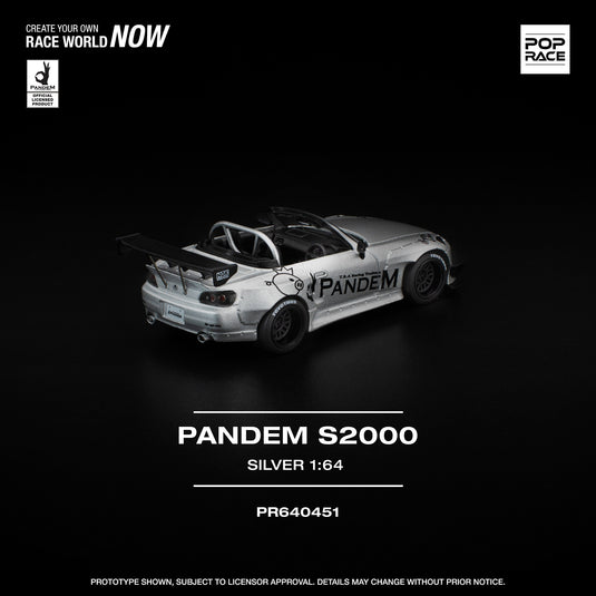 Pop Race - Pandem S2000 (Silver) 1/64 Scale Diecast Model Car
