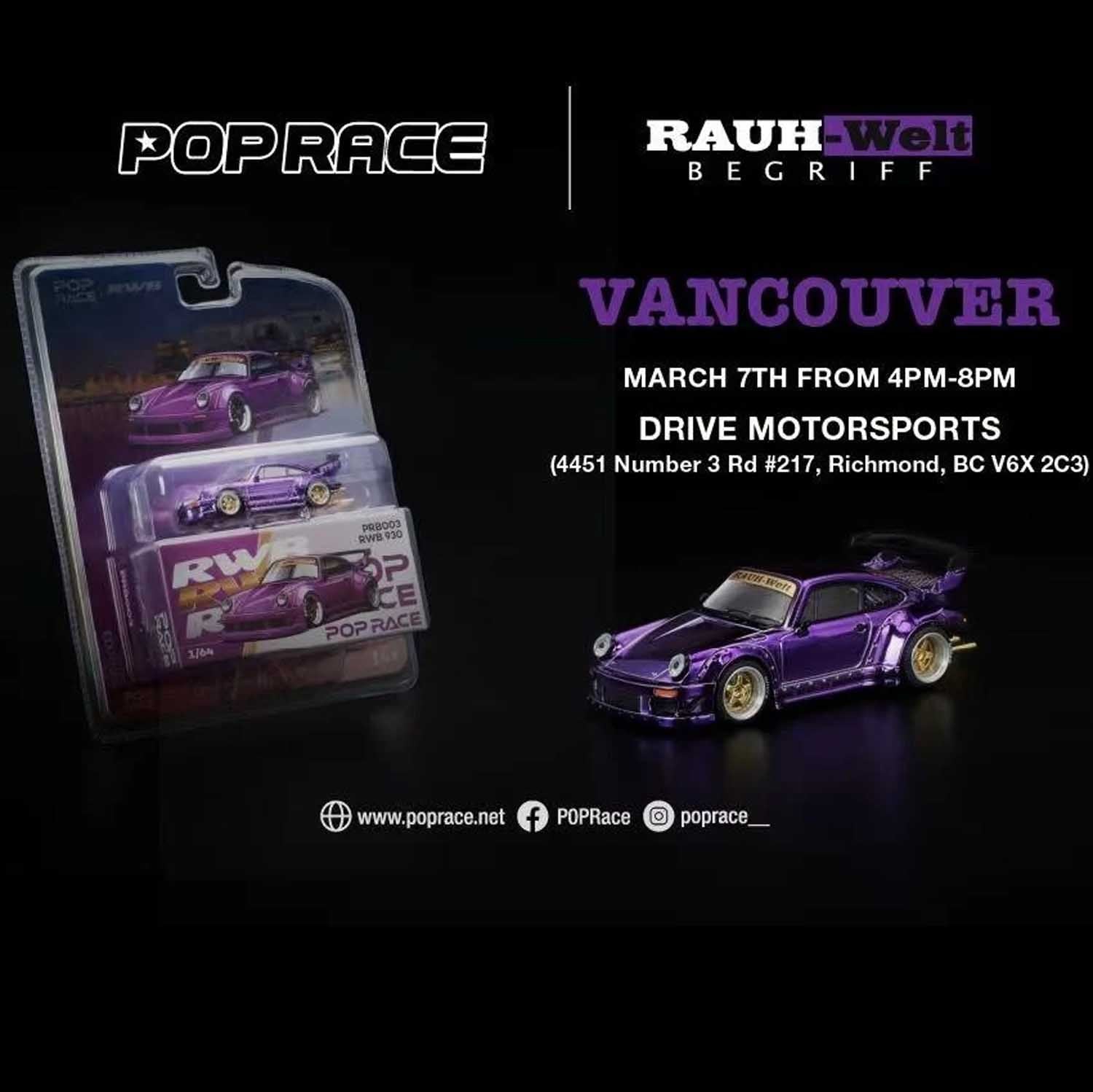 Pop Race - RWB 930 (Purple Chrome) (Vancouver 2026 Edition) 1/64