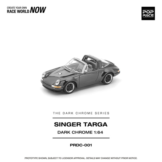 Pop Race - Singer Targa (Dark Chrome) 1/64 Scale Diecast Model Car