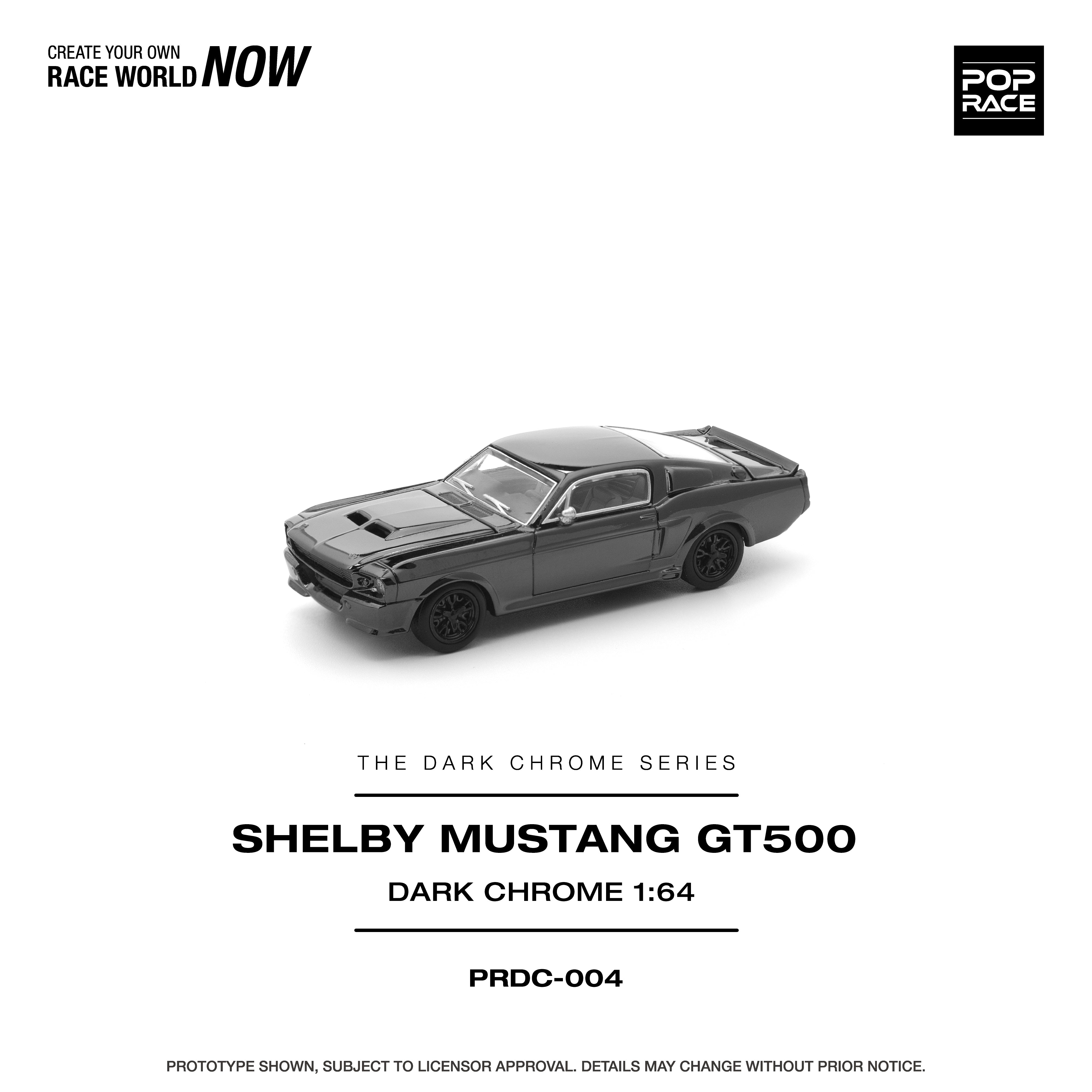 Pop Race - Shelby Mustang GT500 (Dark Chrome) 1/64 Scale Diecast
