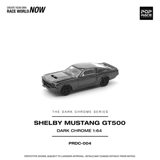 Pop Race - Shelby Mustang GT500 (Dark Chrome) 1/64 Scale Diecast Model Car
