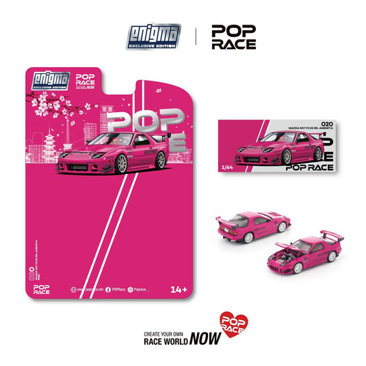 Pop Race - Mazda RX7 (FC3S) Re-Amemiya (Pink)  (Enigma Exclusive Edition) 1/64 Scale Diecast Model Car