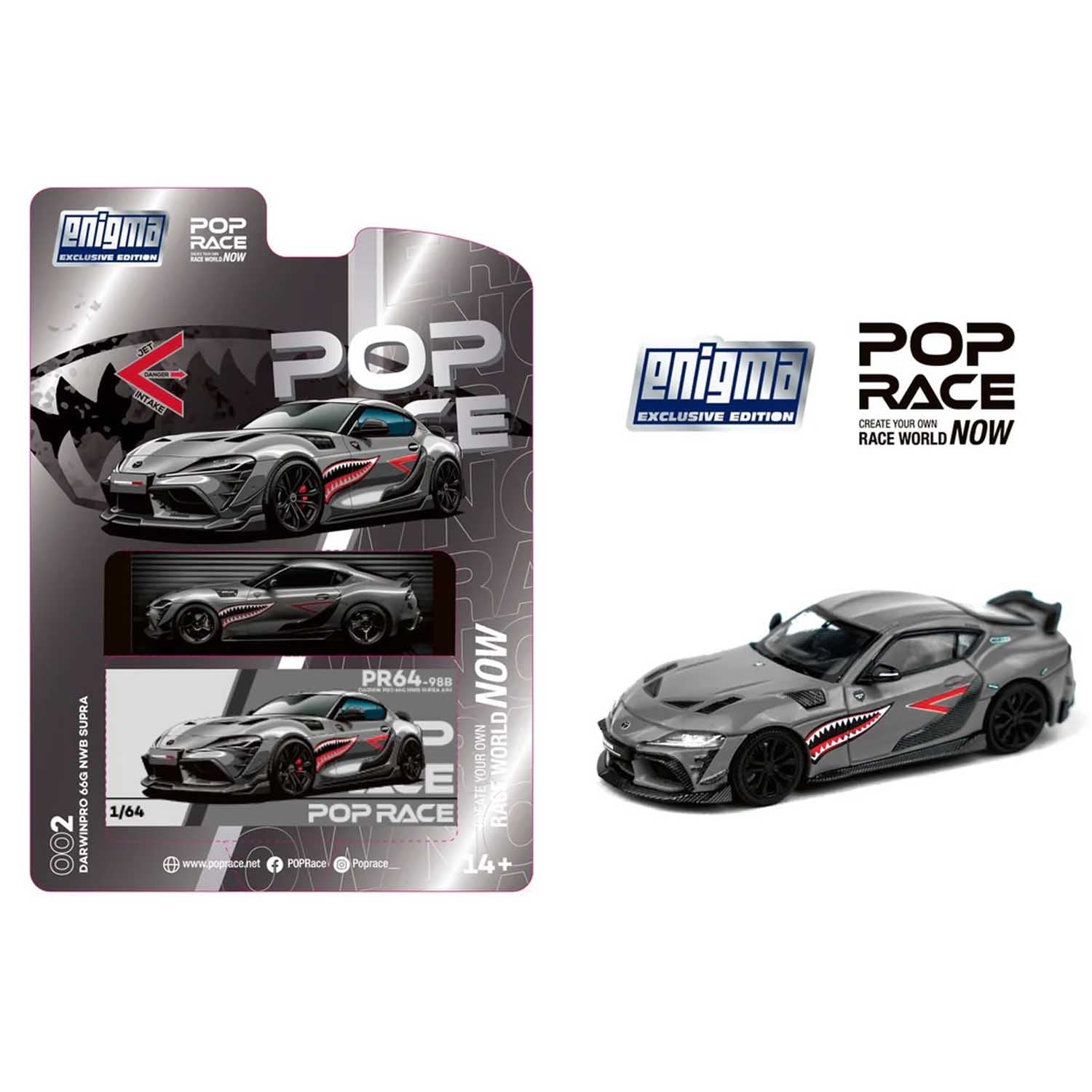 Pop Race - Darwin Pro 66G NWB Supra A90 (Grey Metallic) 1/64 Scale