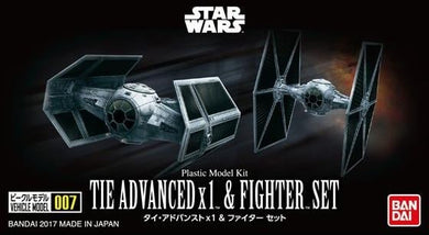 Bandai - Star Wars Vehicle Model - 007 Tie Advanced & Tie Fighter Set (1/144 Scale)