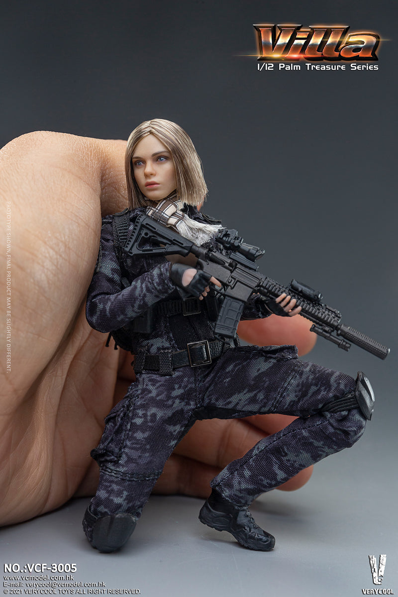 Load image into Gallery viewer, Very Cool - 1/12 Palm Treasure Series - Black MC Camouflage Women Soldier - Villa