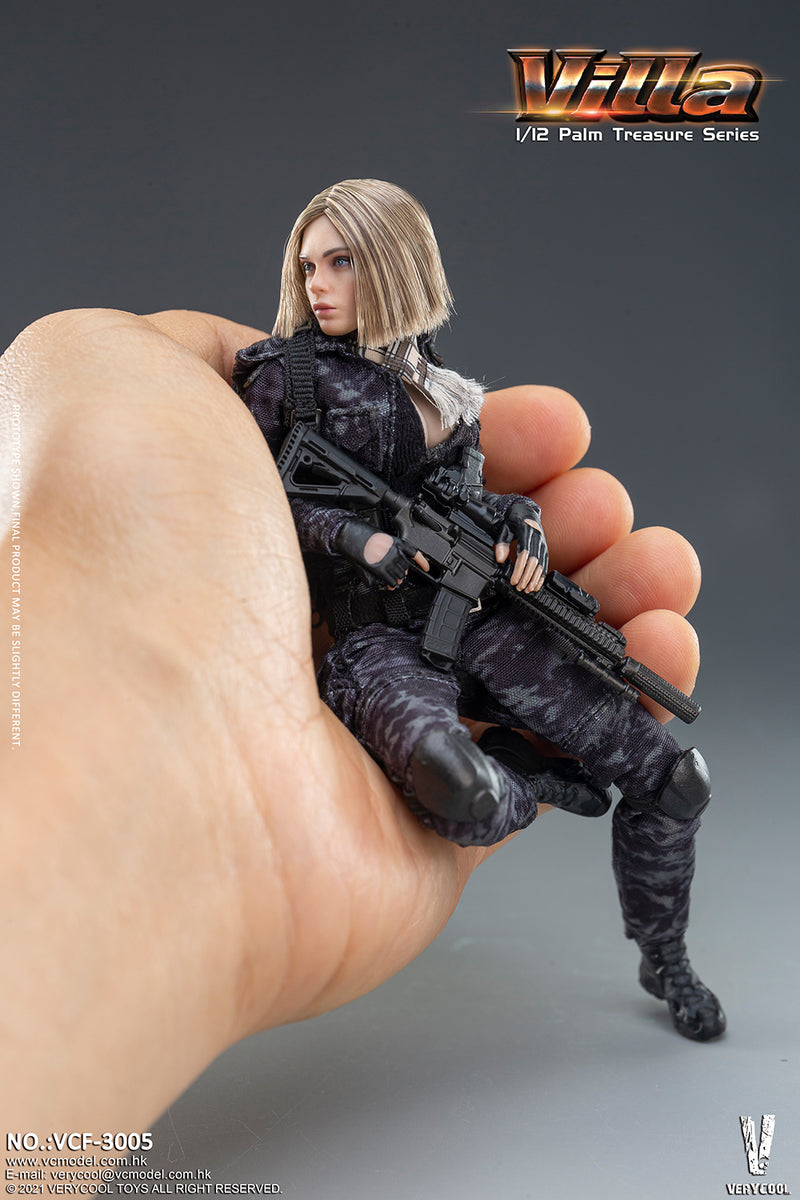 Load image into Gallery viewer, Very Cool - 1/12 Palm Treasure Series - Black MC Camouflage Women Soldier - Villa