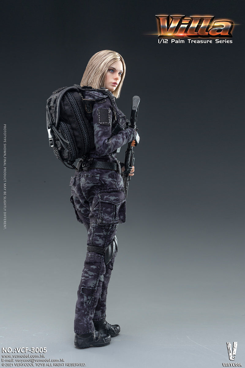 Load image into Gallery viewer, Very Cool - 1/12 Palm Treasure Series - Black MC Camouflage Women Soldier - Villa