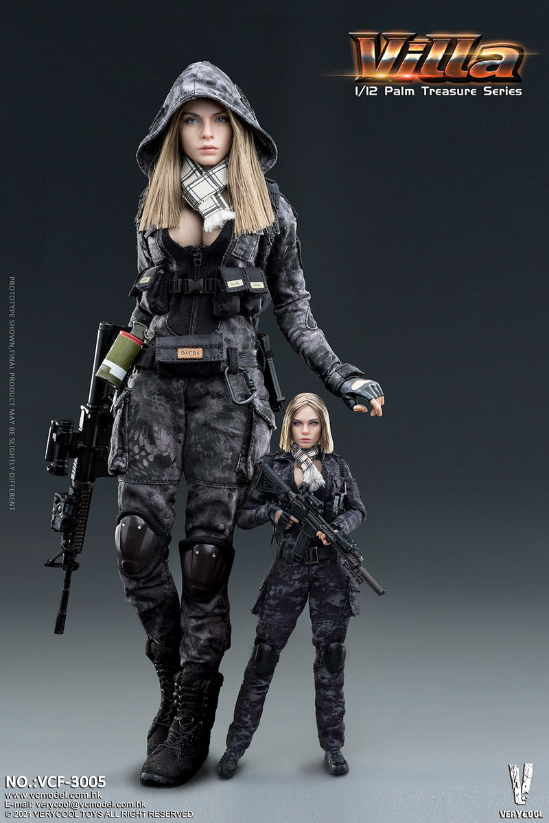 Load image into Gallery viewer, Very Cool - 1/12 Palm Treasure Series - Black MC Camouflage Women Soldier - Villa