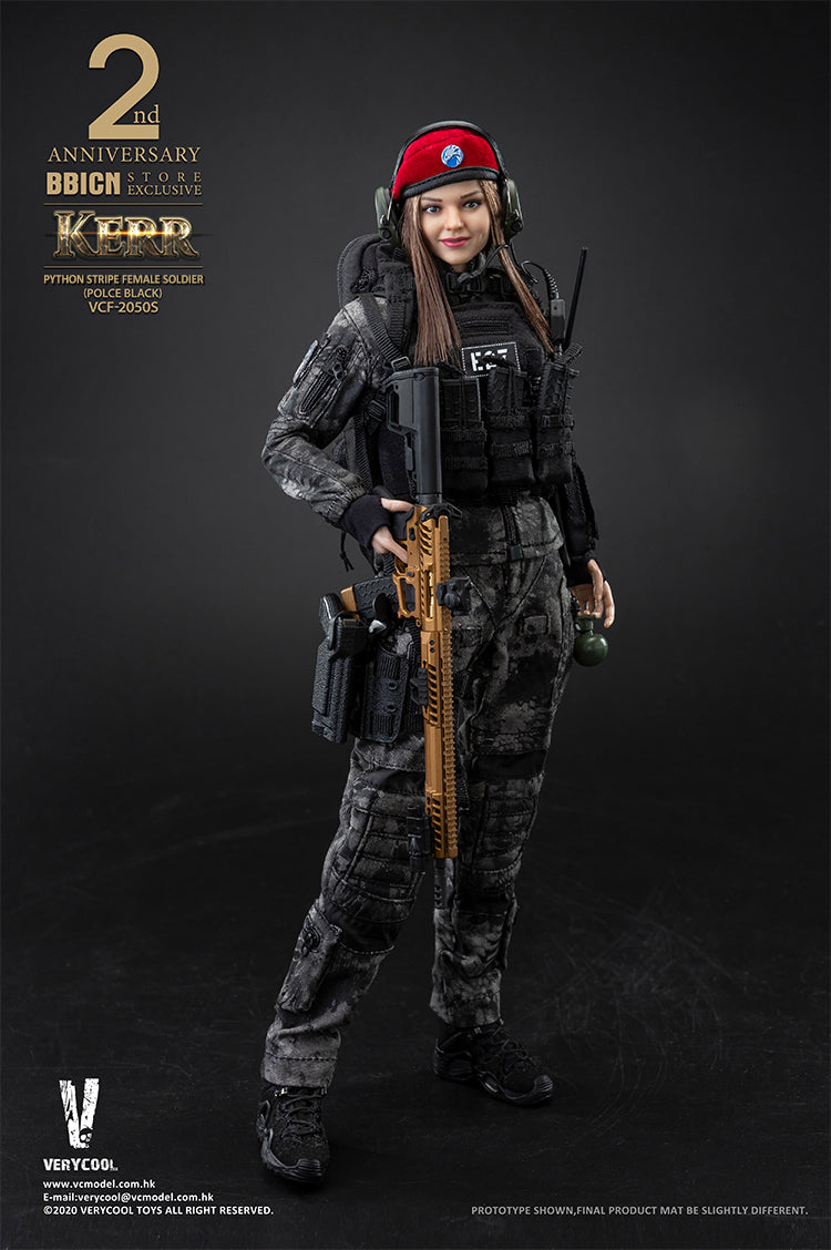 Load image into Gallery viewer, Very Cool - Police Black Python Stripe Female Soldier - Kerr