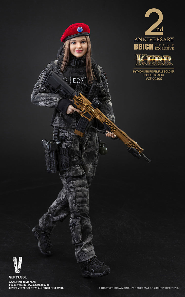 Load image into Gallery viewer, Very Cool - Police Black Python Stripe Female Soldier - Kerr