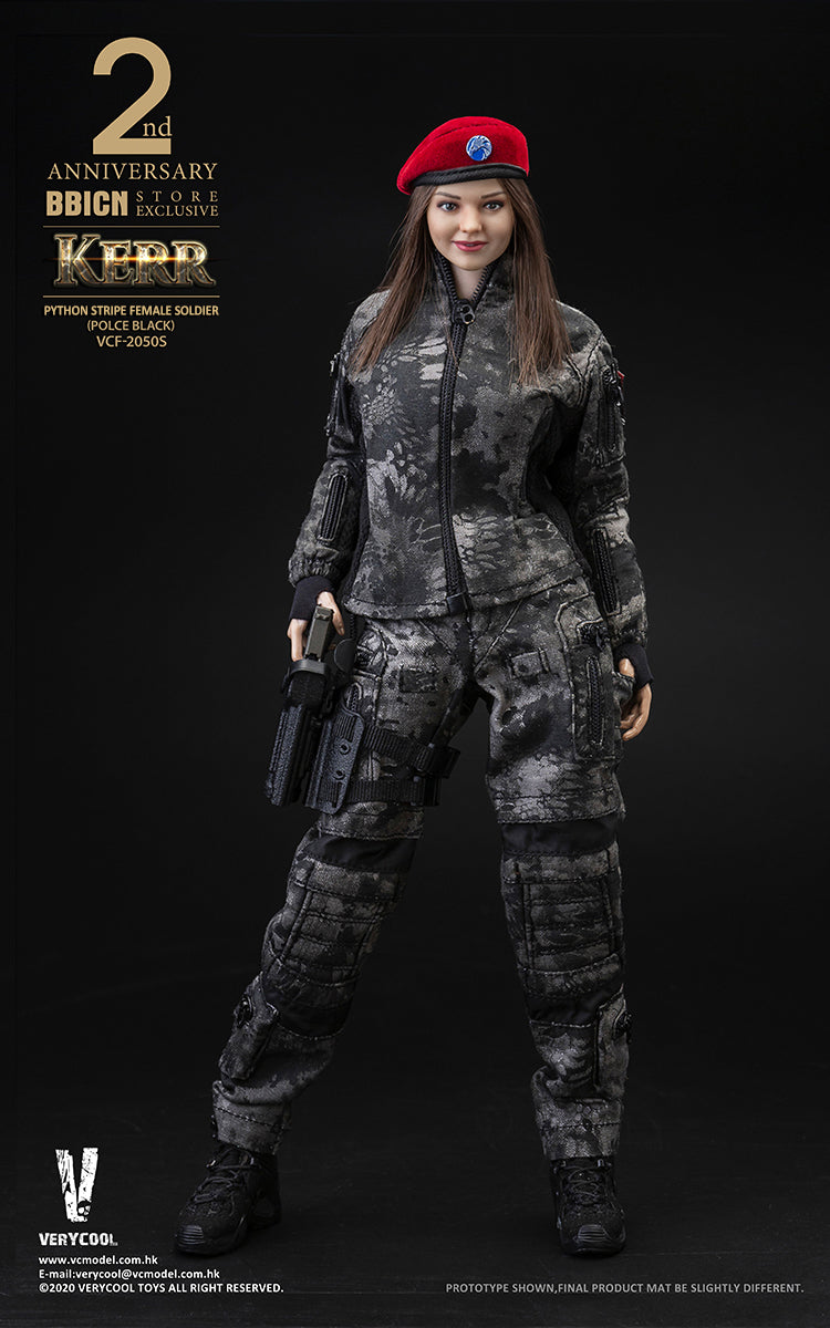 Load image into Gallery viewer, Very Cool - Police Black Python Stripe Female Soldier - Kerr