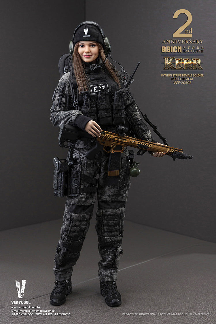 Load image into Gallery viewer, Very Cool - Police Black Python Stripe Female Soldier - Kerr