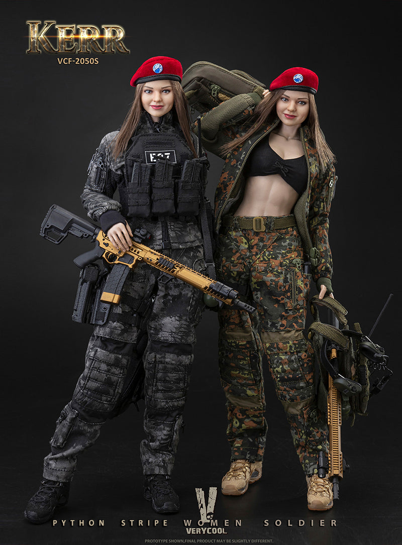 Load image into Gallery viewer, Very Cool - Police Black Python Stripe Female Soldier - Kerr
