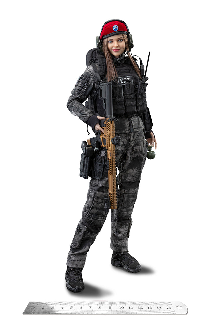 Load image into Gallery viewer, Very Cool - Police Black Python Stripe Female Soldier - Kerr