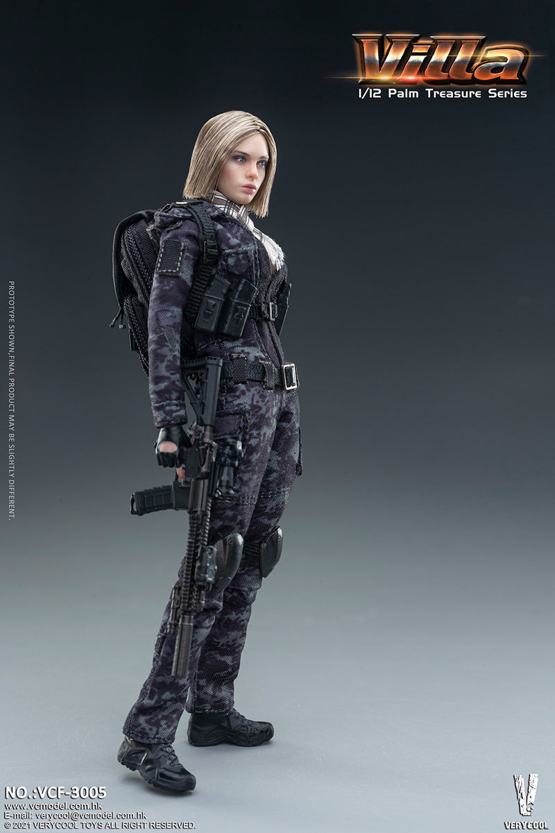 Load image into Gallery viewer, Very Cool - 1/12 Palm Treasure Series - Black MC Camouflage Women Soldier - Villa