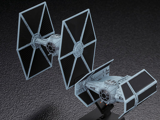 Bandai - Star Wars Vehicle Model - 007 Tie Advanced & Tie Fighter Set 1/144 Scale