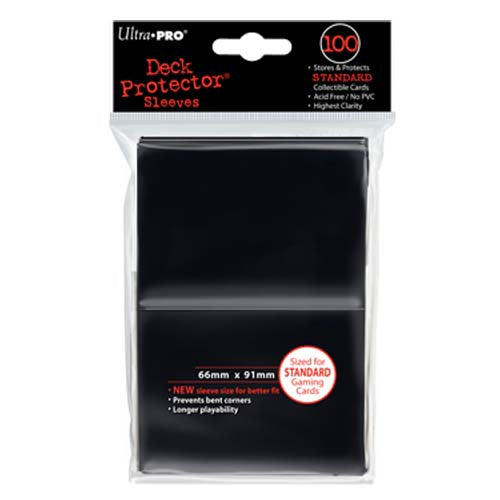 Ultra PRO - Solid Black Deck Protectors - 100 Sleeves