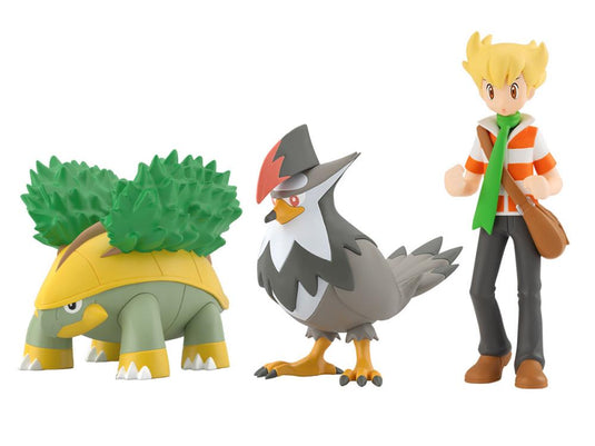 Bandai - Pokemon Scale World - Sinnoh Region Figure: Barry, Grotle, and Staraptor Three-Pack