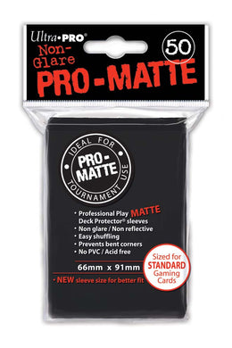 Ultra PRO - Pro-Matte Black Deck Protectors - 50 Sleeves