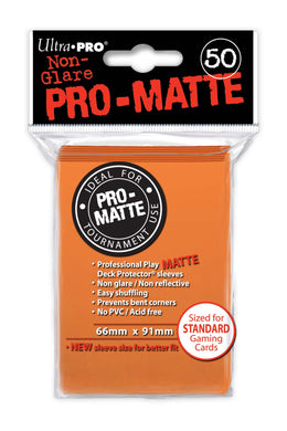 Ultra PRO - Pro-Matte Orange Deck Protectors - 50 Sleeves