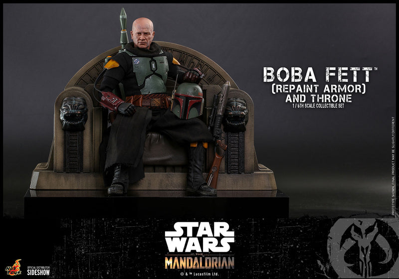 Load image into Gallery viewer, Hot Toys - The Mandalorian: Boba Fett (Repaint Armor) and Throne