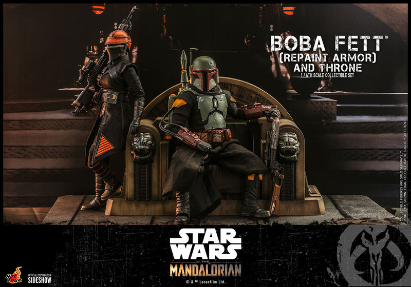 Load image into Gallery viewer, Hot Toys - The Mandalorian: Boba Fett (Repaint Armor) and Throne