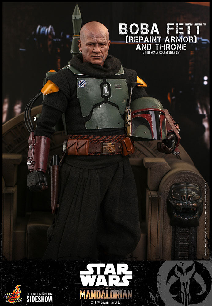 Load image into Gallery viewer, Hot Toys - The Mandalorian: Boba Fett (Repaint Armor) and Throne