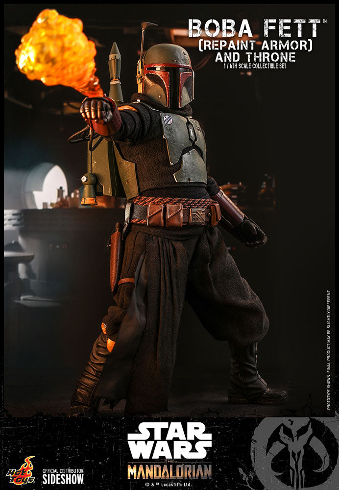 Load image into Gallery viewer, Hot Toys - The Mandalorian: Boba Fett (Repaint Armor) and Throne
