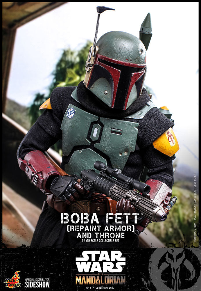 Load image into Gallery viewer, Hot Toys - The Mandalorian: Boba Fett (Repaint Armor) and Throne